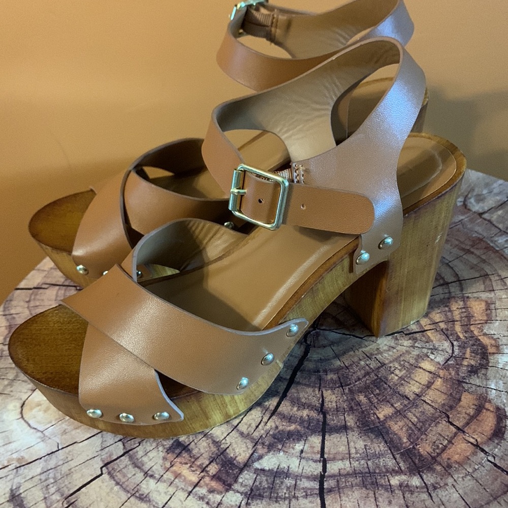 Chunky Leather Heeled Sandal
